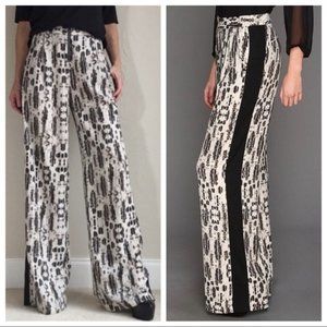 BCBG Black & White Wide Leg Rasha Pants